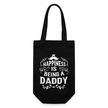Father's Day Happiness Is Being A Daddy - Gift Bag for Bottles - black - Front