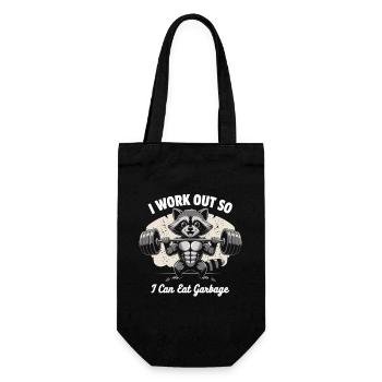 Funny Raccoon Fitness Saying - Gift Bag for Bottles - black - Front