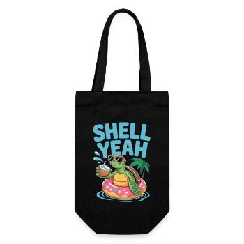 Sommer mit Stil – Turtle Time - Geschenkbeutel für Flaschen - Schwarz - Vorne