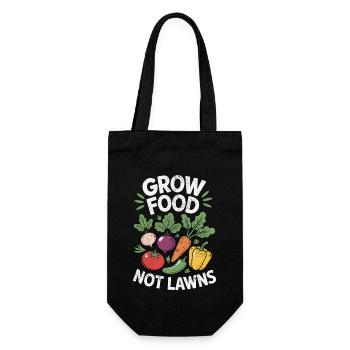 Grow Food Now Lawns Gardening Permaculture - Gift Bag for Bottles - black - Front
