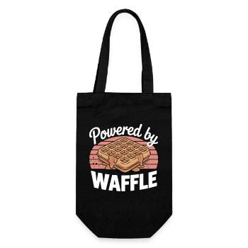 Powered By Waffle Syrup Baker Baking Tasty Morning - Geschenkbeutel für Flaschen - Schwarz - Vorne