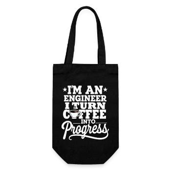 Engineer I Turn Coffee Into Progress Engineering - Gift Bag for Bottles - black - Front