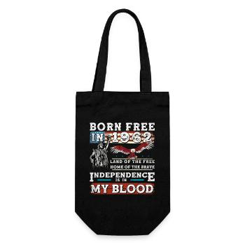 Born Free in 1962 - 63 Years of Patriot Pride - Gift Bag for Bottles - black - Front