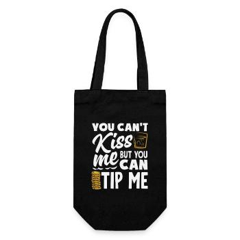 You can't kiss me but you can kiss me - Gift Bag for Bottles - black - Front