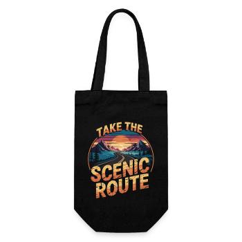 Take the Scenic Route – Retro Shirt - Gift Bag for Bottles - black - Front