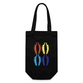Bunte Shaker Kunst Für Barkeeper - Geschenkbeutel für Flaschen - Schwarz - Vorne