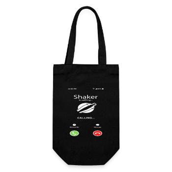 Shaker Ruft An Lustiger Barkeeper Spruch - Geschenkbeutel für Flaschen - Schwarz - Vorne