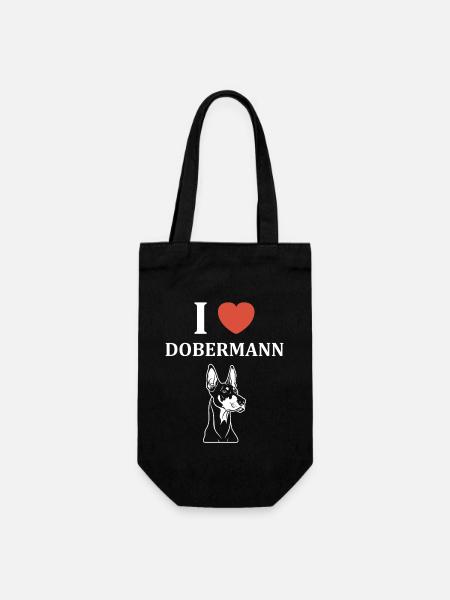 Dobermann - Geschenkbeutel für Flaschen - Schwarz