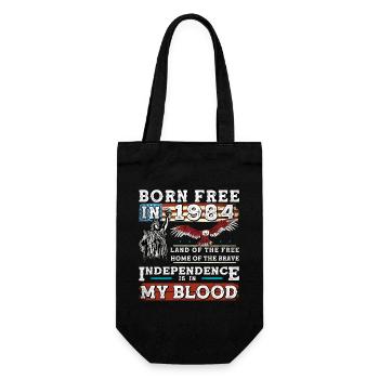 Né libre en 1984 - Millésime 41 ans de rouge, - Sac à bouteille - noir - Devant