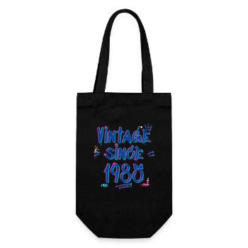 Vintage Since 1985 Graffiti Glitch 40th Bday - Gift Bag for Bottles - black - Front