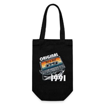 34ème anniversaire cassette cadeau mari avril 1991 - Sac à bouteille - noir - Devant