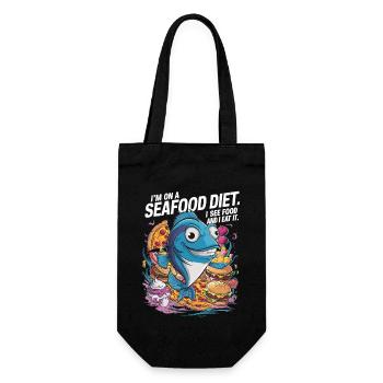 Seafood Diet – I See Food - Geschenkbeutel für Flaschen - Schwarz - Vorne