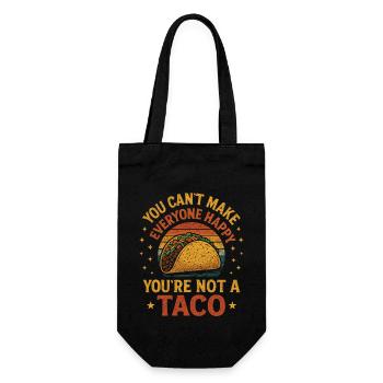 Lustiger Taco Spruch - Du bist kein Taco - Geschenkbeutel für Flaschen - Schwarz - Vorne