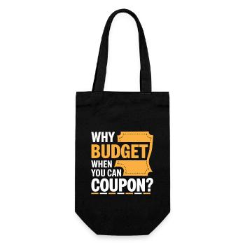 Why Budget When You Can Coupon Couponer Shopper - Gift Bag for Bottles - black - Front