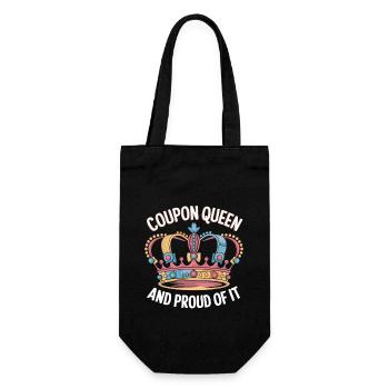 Coupon Queen und Stolz darauf Couponer Shopper Speichern - Geschenkbeutel für Flaschen - Schwarz - Vorne