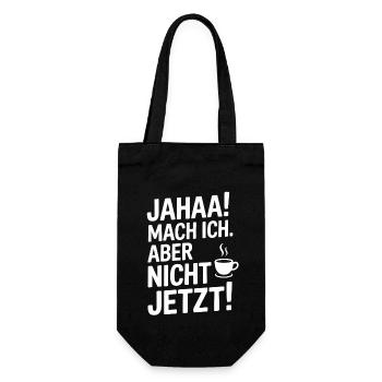 Jahaa Mach Ich Aber Nicht Jetzt Cool Faultier Büro - Geschenkbeutel für Flaschen - Schwarz - Vorne