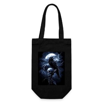 Raven Skull Moon Dark Gothic Black Crow - Gift Bag for Bottles - black - Front