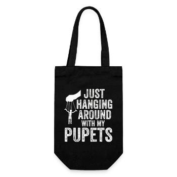 Puppetry Puppeteer Puppet Puppets - Gift Bag for Bottles - black - Front