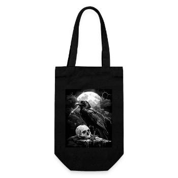Raven Skull Moon Dark Gothic Black Crow - Gift Bag for Bottles - black - Front