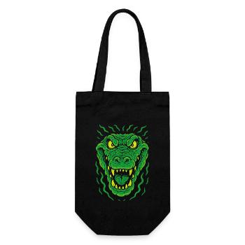 Tête de lézard en colère dans le style néon - Sac à bouteille - noir - Devant