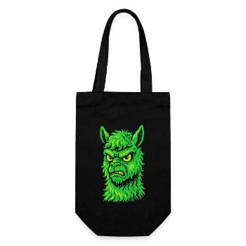 Angry neon llama with killer look - Gift Bag for Bottles - black - Front