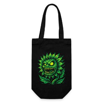 Demonic sunflower in neon style - Gift Bag for Bottles - black - Front