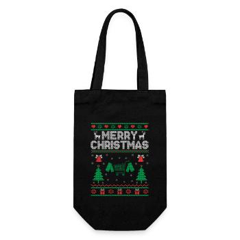 Xmas Merry Christmas Couponer Shopper Geld sparen - Geschenkbeutel für Flaschen - Schwarz - Vorne