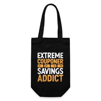 Extreme Couponer Savings Addict Couponer Shopper - Gift Bag for Bottles - black - Front