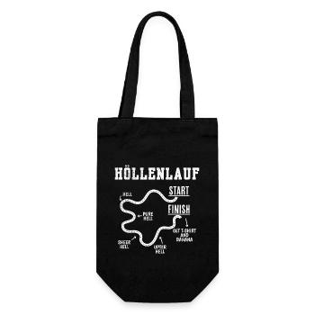 Läufer HÖLLENLAUF Laufen Lustiges - Geschenkbeutel für Flaschen - Schwarz - Vorne