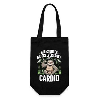 Lustiges Gym Faultier Design - Geschenkbeutel für Flaschen - Schwarz - Vorne