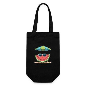Pastèque d’été sur la plage - Sac à bouteille - noir - Devant