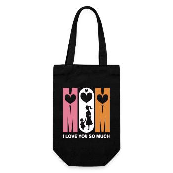 Heart for Mom - For the Best Mom - Gift Bag for Bottles - black - Front
