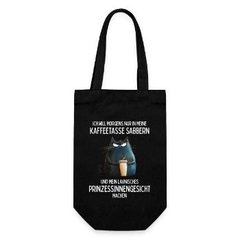 Ich will nur in meine Kaffeetasse sabbern - Geschenkbeutel für Flaschen - Schwarz - Vorne