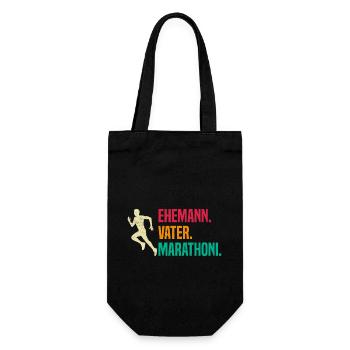 Ehefrau EHEMANN VATER MARATHONI Lustiges - Geschenkbeutel für Flaschen - Schwarz - Vorne