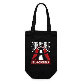 Cornhole Meister Schwarzgurt Liebhaber - Geschenkbeutel für Flaschen - Schwarz - Vorne