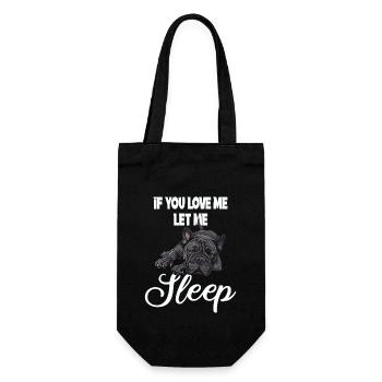 Wenn Du Mich Liebst Lass Mich Schlafen Bulldogge - Geschenkbeutel für Flaschen - Schwarz - Vorne