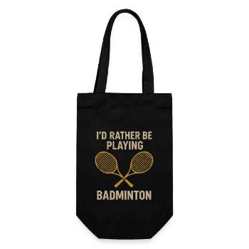 I'd rather be in badminton - Gift Bag for Bottles - black - Front