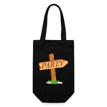 panneau indicateur simple avec l’inscription « PARTY » - Sac à bouteille - noir - Devant
