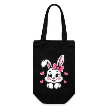 Niedlicher Hase für Tierfreunde - Geschenkbeutel für Flaschen - Schwarz - Vorne