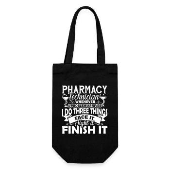 Pharmacy Technician Face It Finish It - Gift Bag for Bottles - black - Front