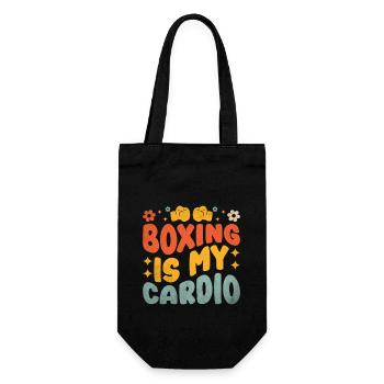 Boxen ist mein Cardio-Boxer-Sport-Kraftstudio - Geschenkbeutel für Flaschen - Schwarz - Vorne