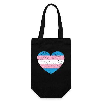 Transgender Trans LGBT Pride - Geschenkbeutel für Flaschen - Schwarz - Vorne