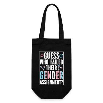 Transgender Trans LGBT Pride - Geschenkbeutel für Flaschen - Schwarz - Vorne