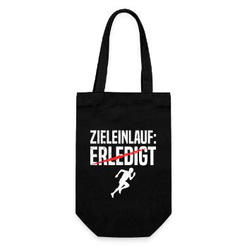 Läufer ZIELEINLAUF ERLEDIGT Laufen Lustiges - Geschenkbeutel für Flaschen - Schwarz - Vorne
