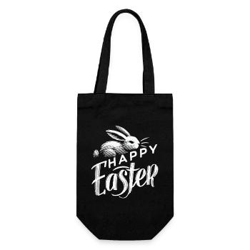 Lapin de Pâques Look rétro Joyeuses Pâques - Sac à bouteille - noir - Devant