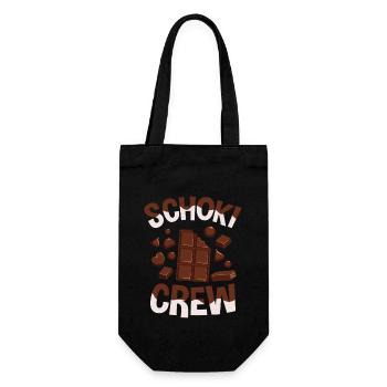 Süßigkeiten Schokolade Schoki Chocolate Crew - Geschenkbeutel für Flaschen - Schwarz - Vorne