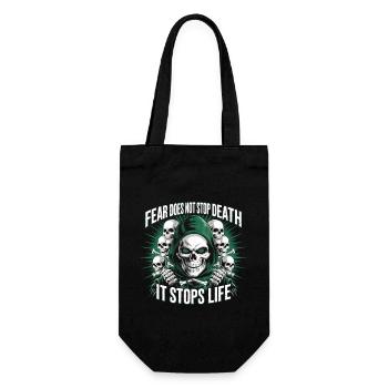 Fear Stops Life Sensenmann - Geschenkbeutel für Flaschen - Schwarz - Vorne