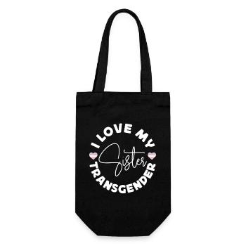 Transgender Trans LGBT Pride - Geschenkbeutel für Flaschen - Schwarz - Vorne