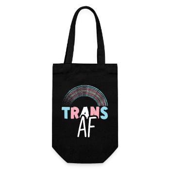 Transgender Trans LGBT Pride - Geschenkbeutel für Flaschen - Schwarz - Vorne