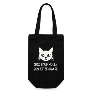 80% Baumwolle – 20% Katzenhaare - Geschenkbeutel für Flaschen - Schwarz - Vorne